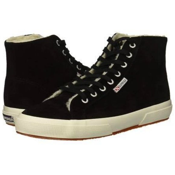 Superga Shoes - NIB Superga suede faux fur high top sneaker